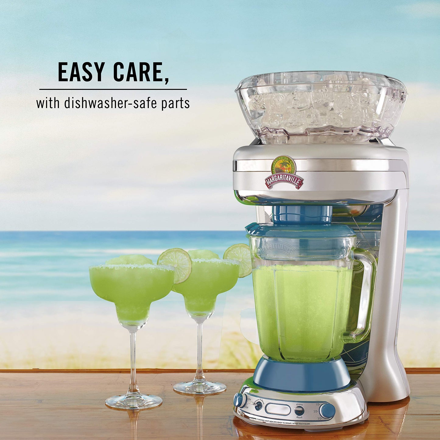 Margaritaville Key West Frozen Concoction Maker, XL Ice Reservoir, 4 Drink Settings for Parties