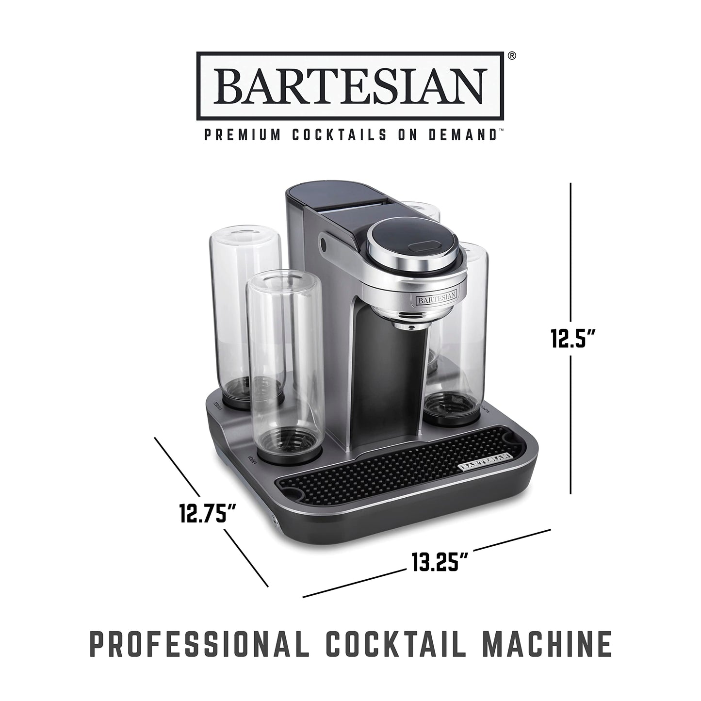 Bartesian Professional Cocktail Machine, 5-Bottle High Capacity Mixer for Parties & Entertaining