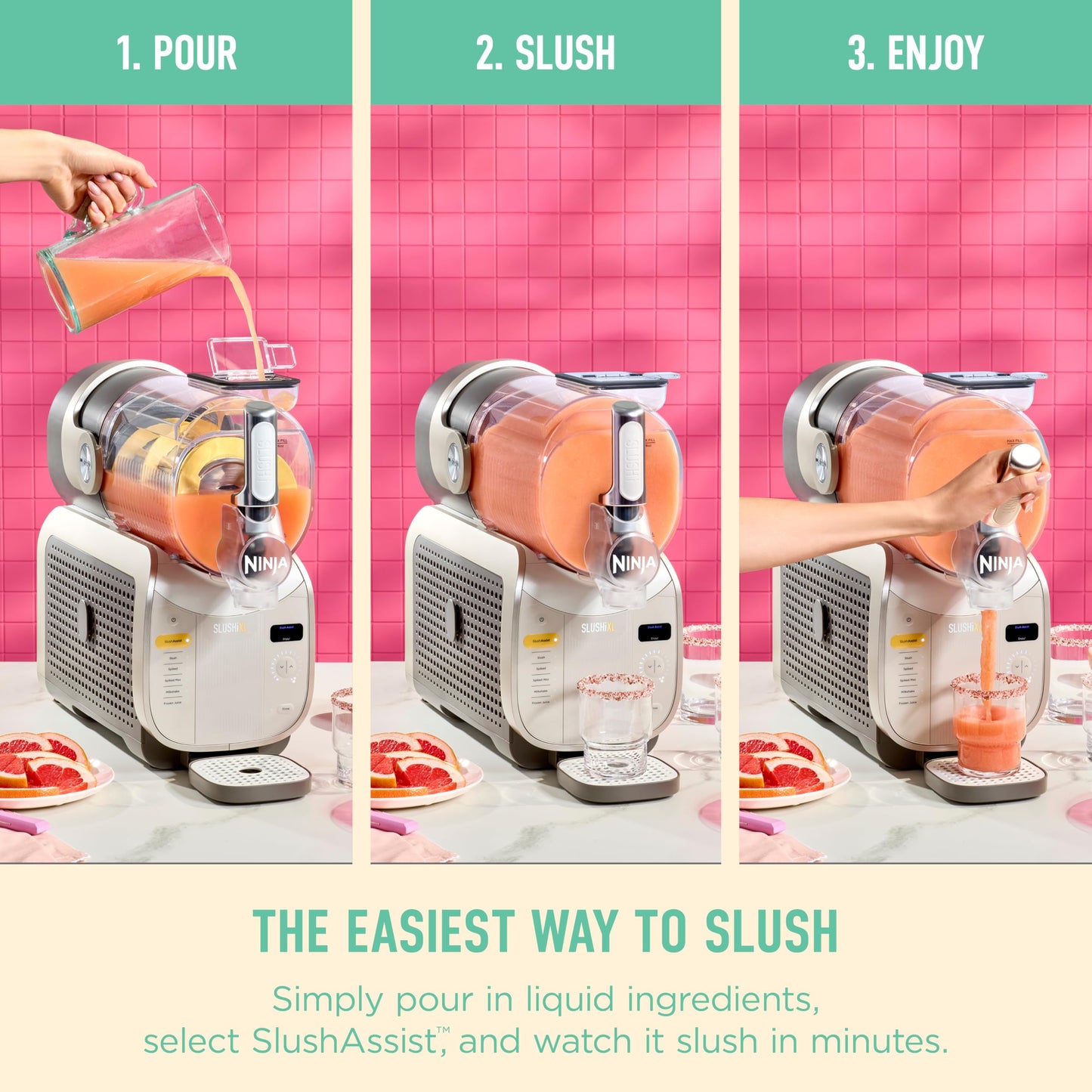 Ninja SLUSHi XL Smart Frozen Drink Maker, 128 oz. Capacity, SlushAssist Technology, FS601BR