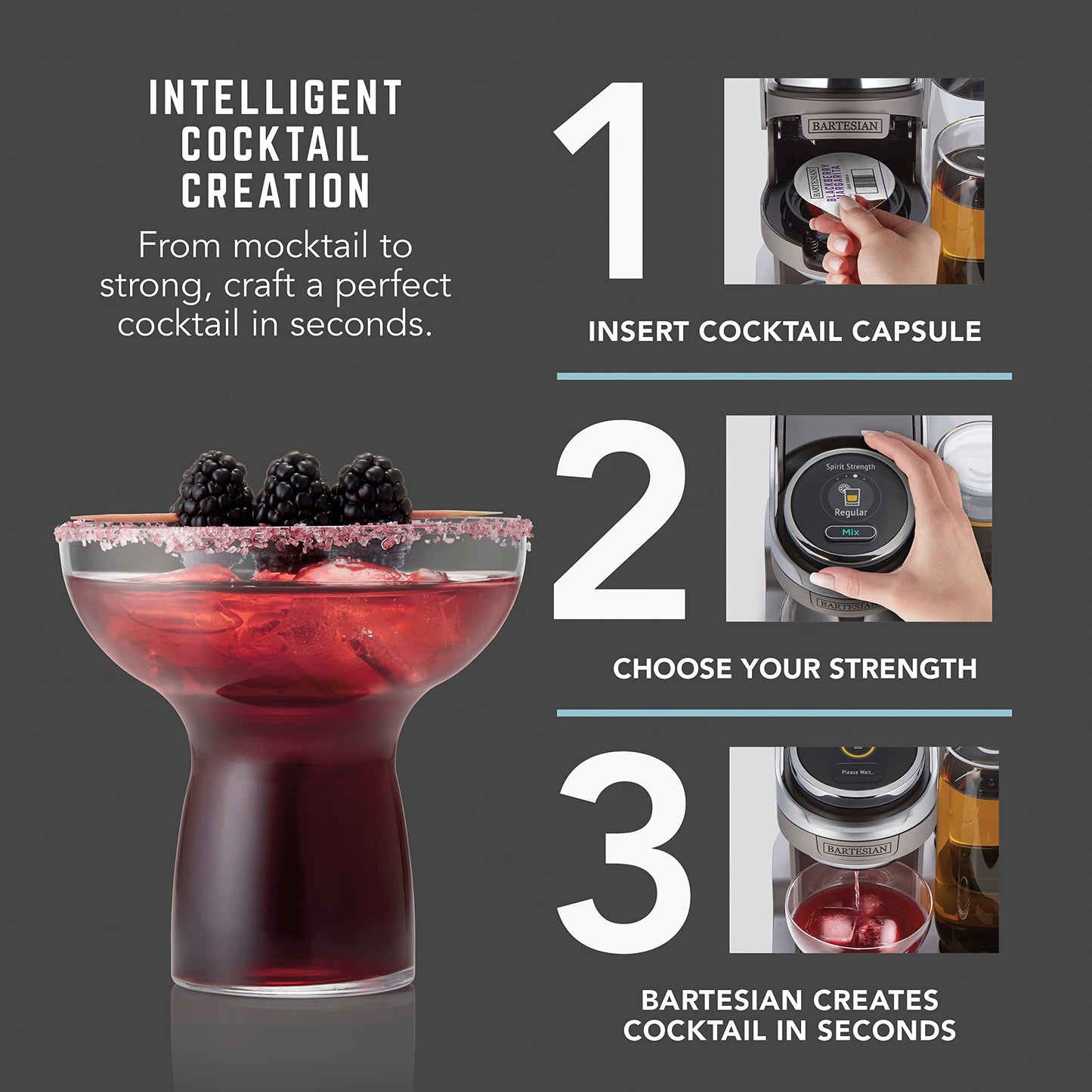 Bartesian Duet Cocktail Machine & Margarita Maker, 2-Bottle Automatic Home Bartender Mixer