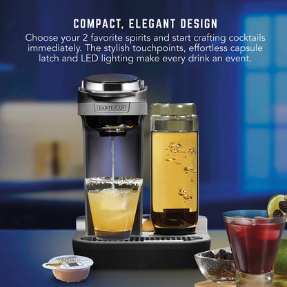 Bartesian Duet Cocktail Machine & Margarita Maker, 2-Bottle Automatic Home Bartender Mixer