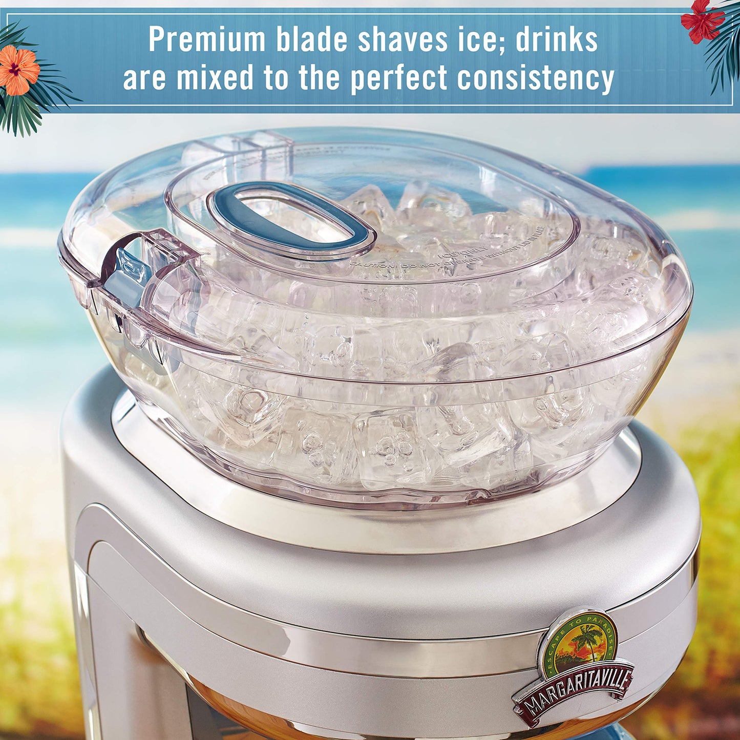 Margaritaville Key West Frozen Concoction Maker, XL Ice Reservoir, 4 Drink Settings for Parties